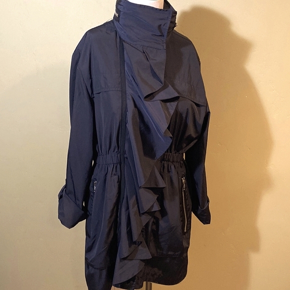 Ali Ro Ruched Ruffle Anorak Jacket - Picture 3 of 13